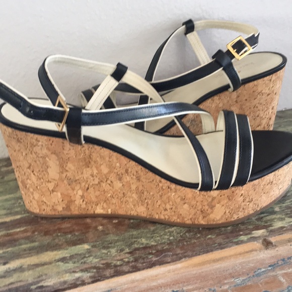 kate spade Shoes - KATE SPADE Strappy Leather Wedge Platforms